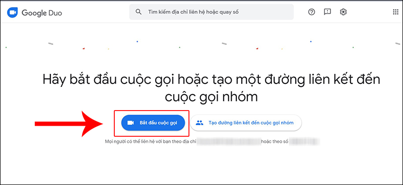 Chọn Bắt đầu cuộc gọi