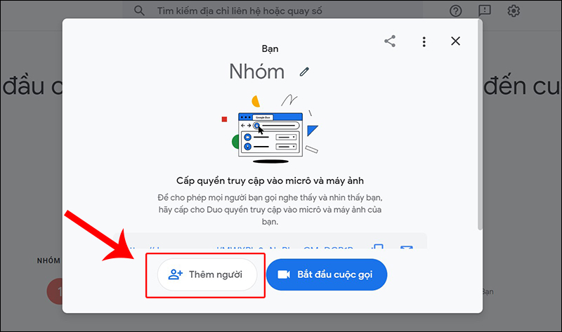 Thêm người trong nhóm gọi video