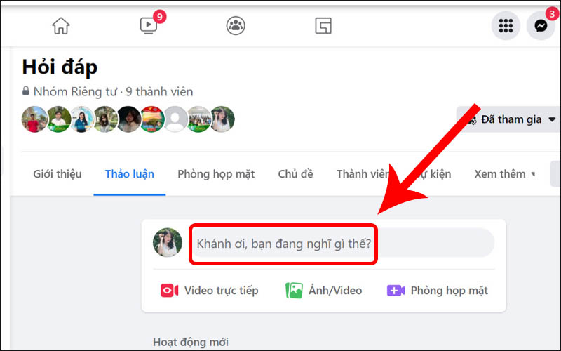 Nhấn tạo bài viết