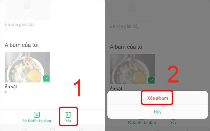 Xóa album ảnh trên điện thoại OPPO
