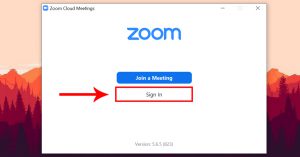 Nhấn Sign in đăng nhập vào Zoom trên máy tính của bạn
