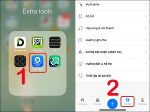Vào phần cài đặt trên Laban Key