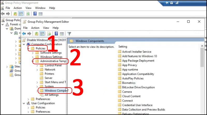 Chọn Windows Components