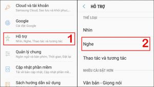Chọn Hỗ trợ và chọn Nghe