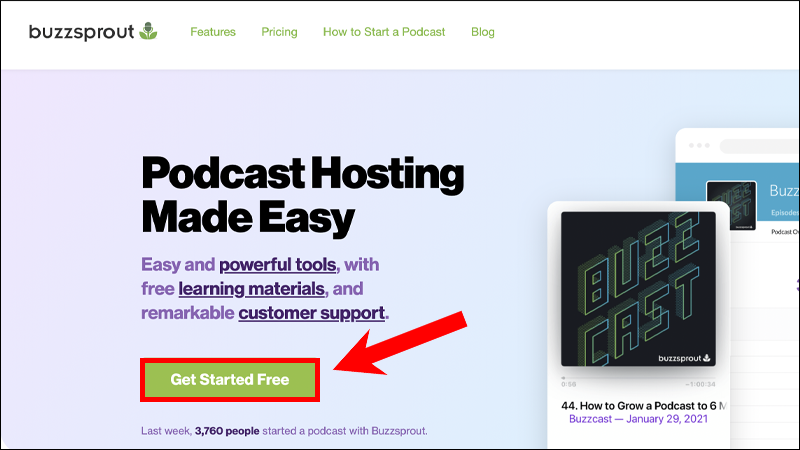Bạn ấn chọn Get Started Free để tiến hành đăng ký