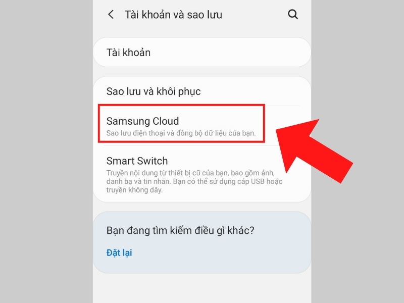 Mở Samsung Cloud