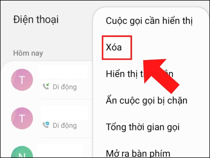 Chọn Xóa