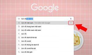 Click vào dấu X để xóa gợi ý trên trình duyệt Chrome