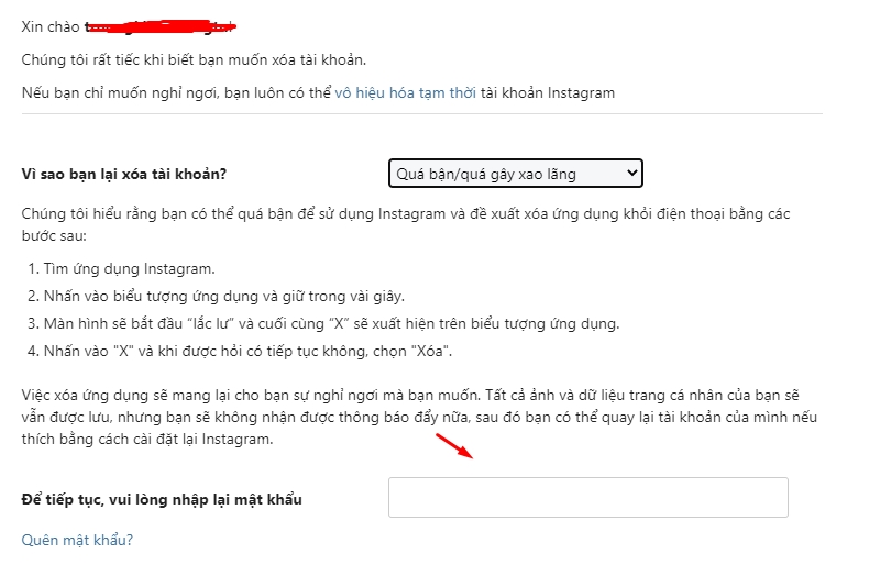 Chi tiết cách vô hiệu hóa, xóa tài khoản Instagram tạm thời & vĩnh viễn 6