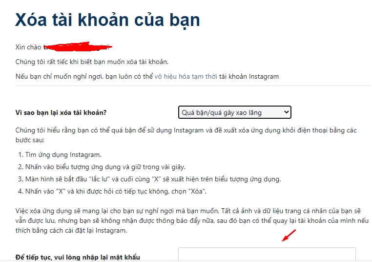 Chi tiết cách vô hiệu hóa, xóa tài khoản Instagram tạm thời & vĩnh viễn 7