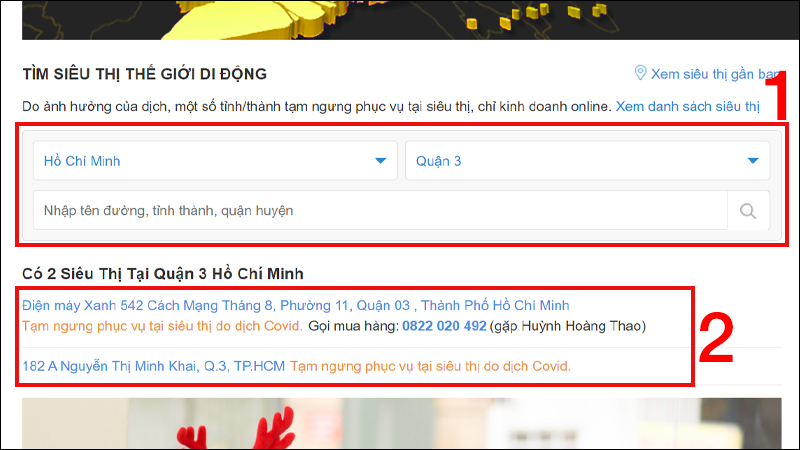 Tìm siêu thị  gần nhất