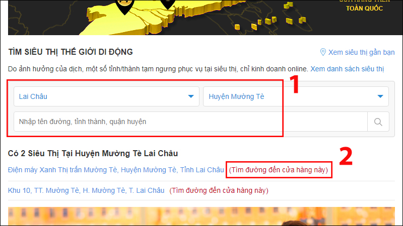 Hướng dẫn tìm kiếm cửa hàng