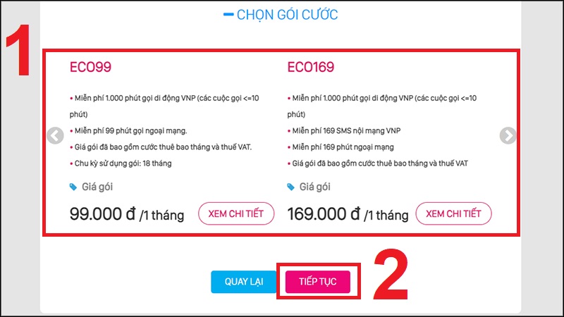 Chọn gói cước thích hợp
