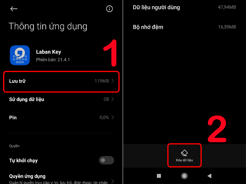 Xóa dữ liệu ứng dụng trên điện thoại Android