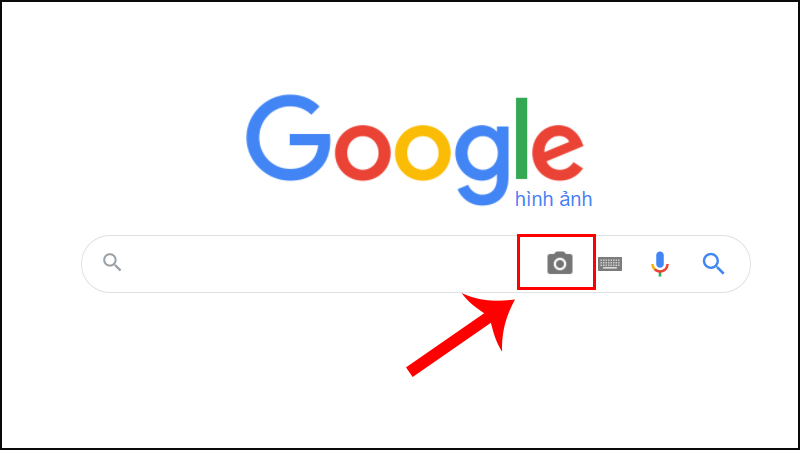 bạn truy cập vào Google hình ảnh >  Nhấn vào biểu tượng Camera