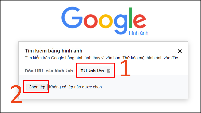 Chọn mục “Tải ảnh lên” > Nhấn Chọn tệp