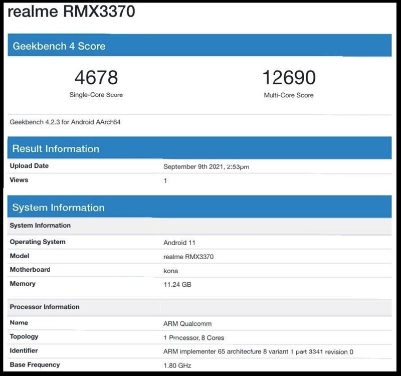 Realme GT Neo2 xuất hiện trên Geekbench: Chip Snapdragon, 12GB RAM... Realme GT Neo2 xuất hiện trên Geekbench: Chip Snapdragon, 12GB RAM...