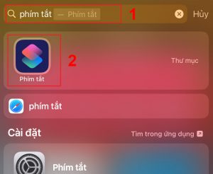 Vào ứng dụng Siri Shortcuts