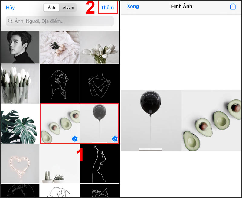huong-dan-cach-ghep-anh-tren-dien-thoai-iphone-khong-can6 Bắt đầu ghép ảnh