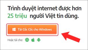 Nhấn Tải Cốc Cốc cho Windows