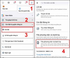 Kéo xuống mục File phương tiện và danh bạ