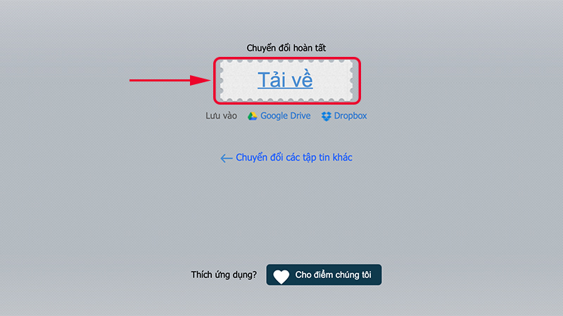 Tải file vừa chuyển đổi về máy