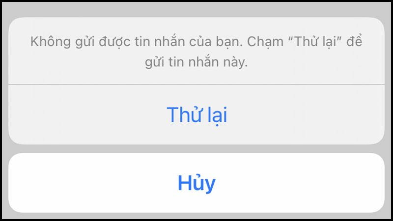 Thử gửi lại iMessage một lần nữa