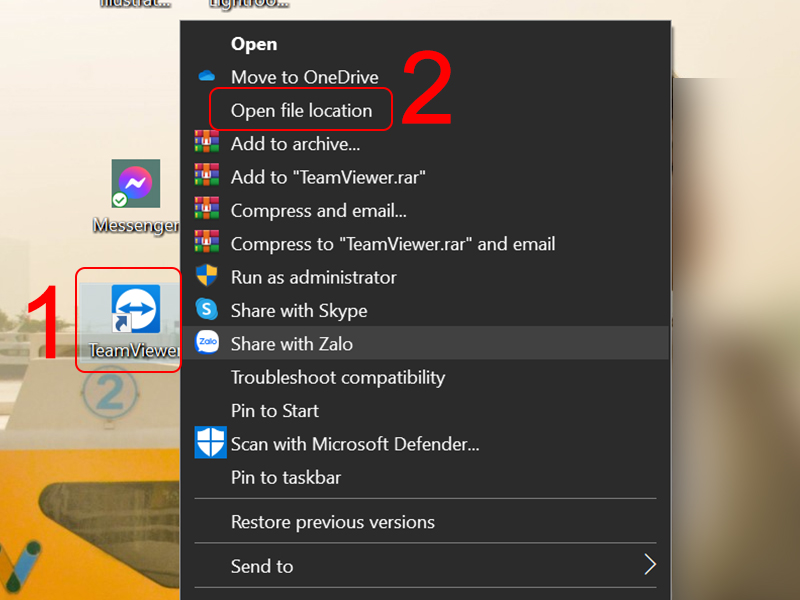 Vào thư mục chứa file Teamviewer