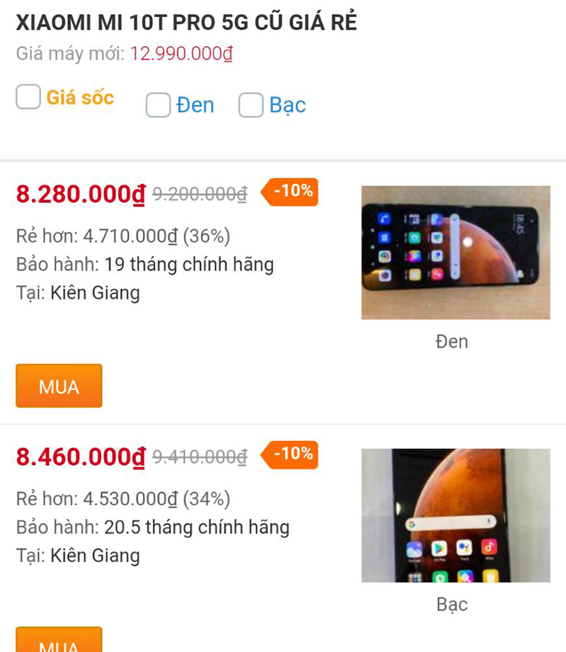 XIAOMI MI 10T PRO 5G CŨ GIÁ RẺ XIAOMI MI 10T PRO 5G CŨ GIÁ RẺ