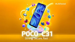 POCO C31 có màn hình notch hình giọt nước