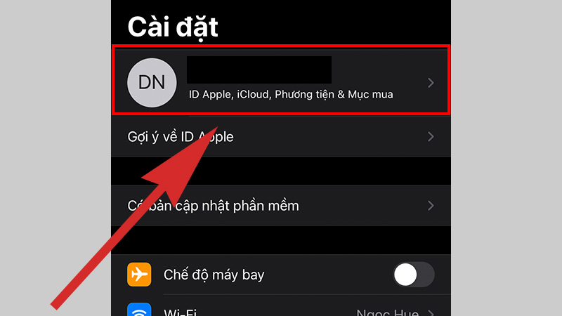 Vào Cài đặt chọn khung tên bạn