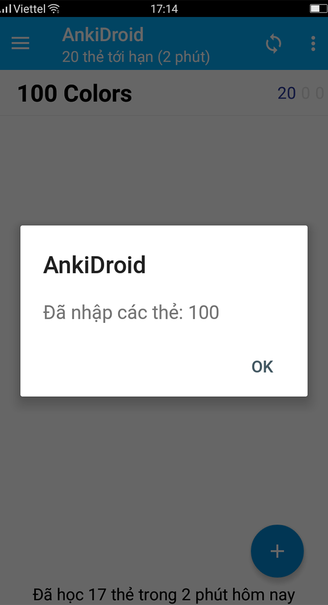 Bộ thẻ đã được thêm vào Ankidroid Bộ thẻ đã được thêm vào Ankidroid