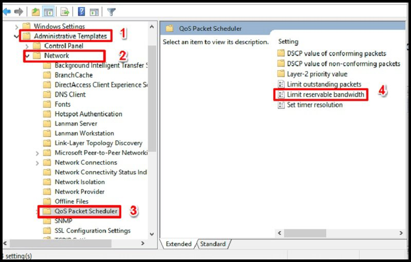 Computer Configuration > Administrative Templates > Network > QoS Packet Scheduler