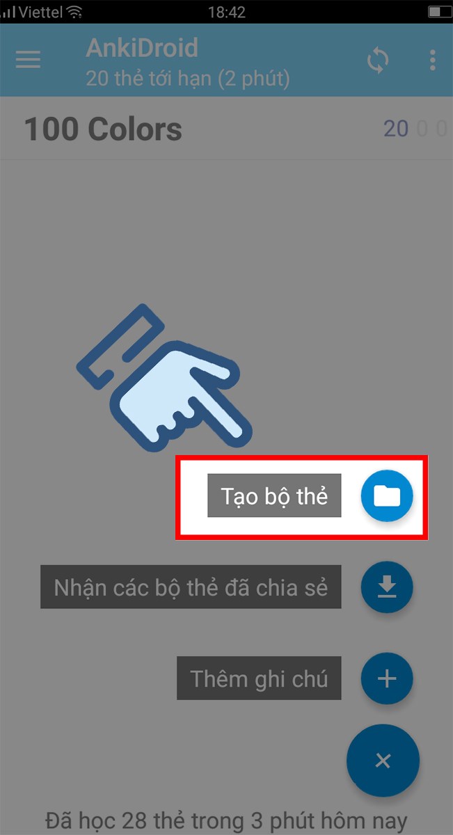 Chọn Tạo bộ thẻ Chọn Tạo bộ thẻ