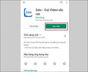 Cập nhật ứng dụng tại CH Play hoặc Apple Store