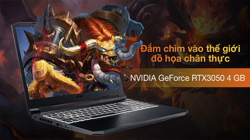 Laptop Acer Nitro 5 AN515 57 51G6 i5 có đồ họa sắc nét, chân thực