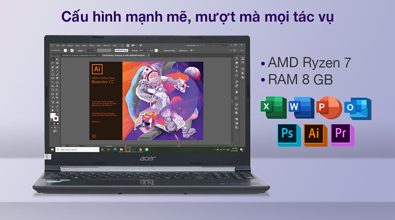 Laptop Acer Aspire 7 có cấu hình mạnh mẽ