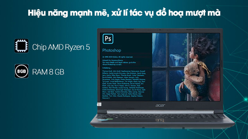 Laptop Acer Aspire 7 Gaming A715 42G R4ST R5 có hiệu năng xử lý mạnh mẽ