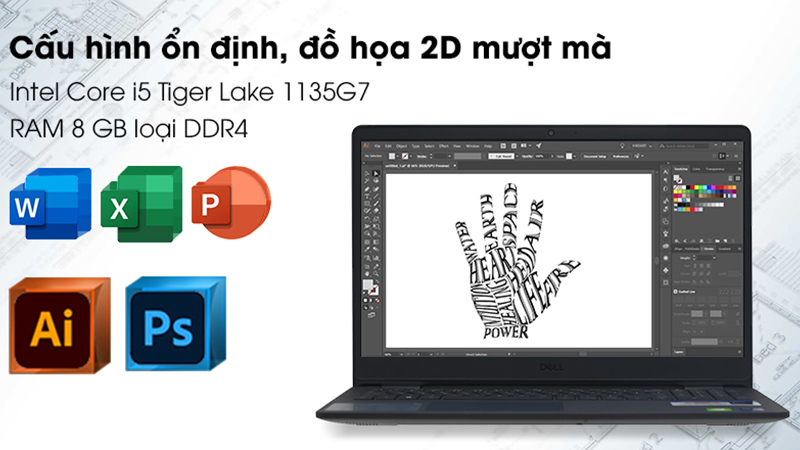 Laptop Dell Inspiron 3501 i5 giải quyết công việc đồ họa dễ dàng