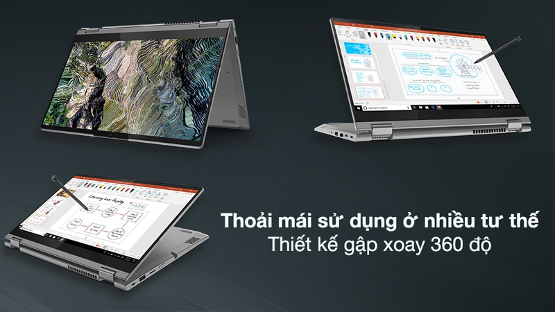 Màn hình cảm ứng và gập xoay 360 độ