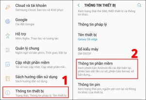 Kiểm tra thông tin phần mềm thiết bị