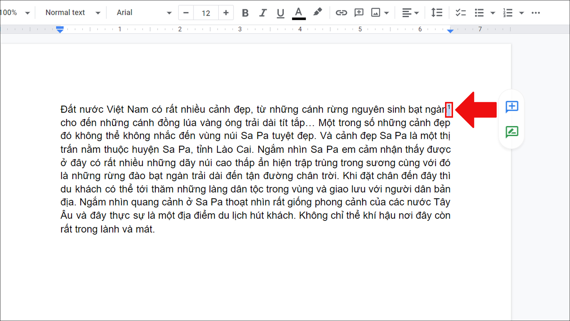 video-cach-chen-ghi-chu-chan-trang-trong-google-docs-cuc6-1920x1080-1 Bôi đen số trên đầu của từ được chú thích và nhấn phím backspace để xóa