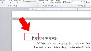 Nhấn chuột vào dòng đầu của trang cuối
