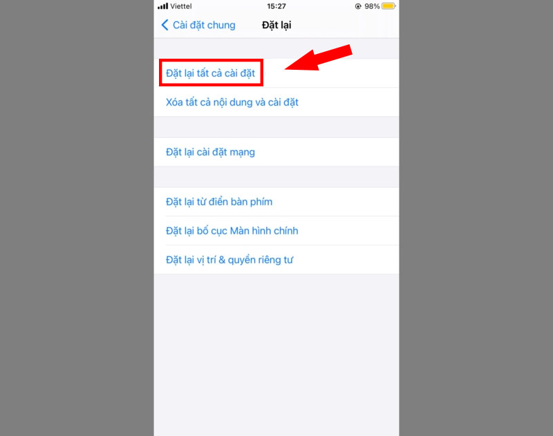 xu-ly-loi-iphone-khong-nhan-phu-kien-55 Chọn Đặt lại tất cả cài đặt