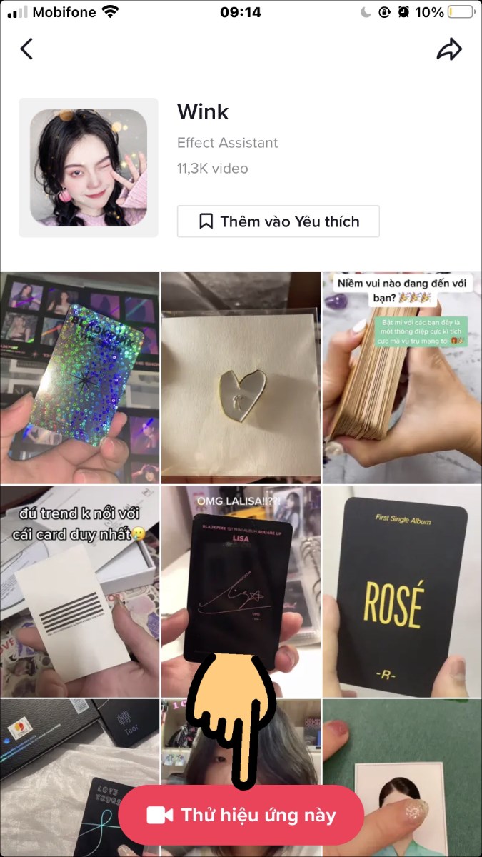 Nhấn nút Thử hiệu ứng này