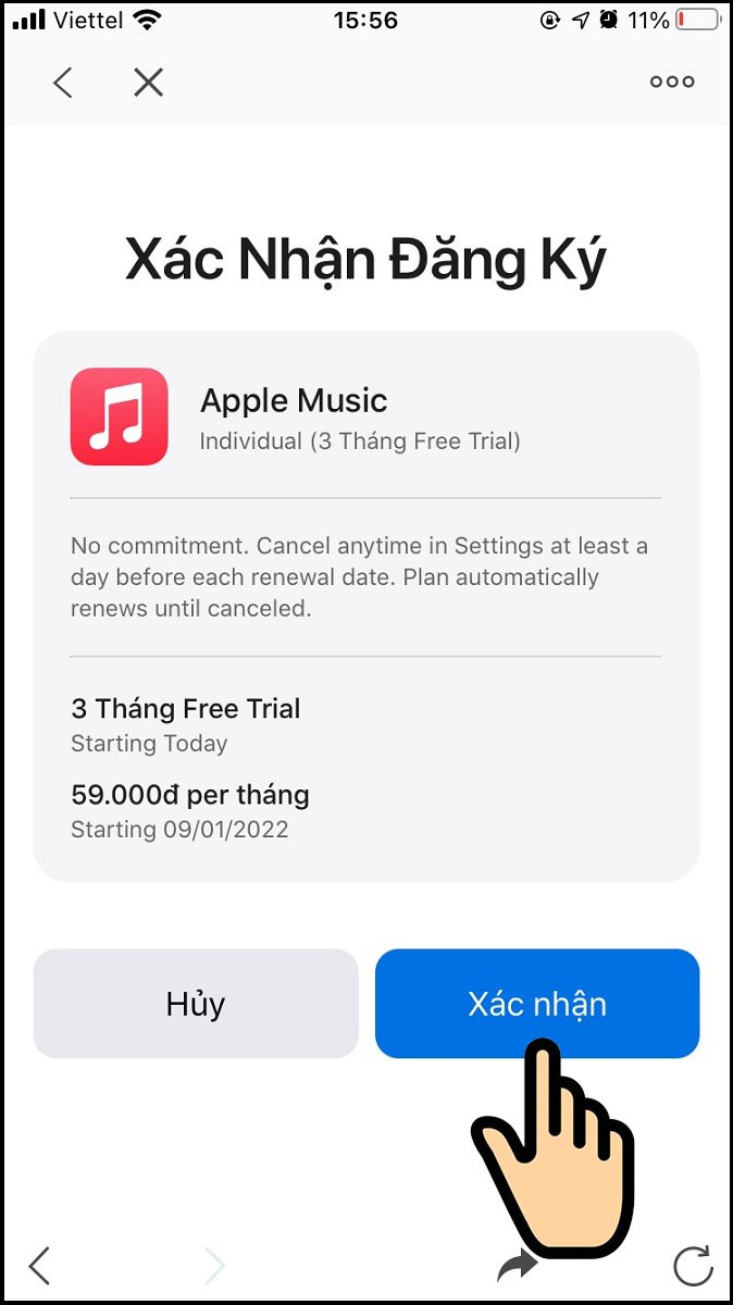 Chọn Xác nhận