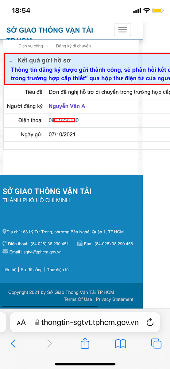 Nhận được thông báo đăng ký thành công Nhận được thông báo đăng ký thành công