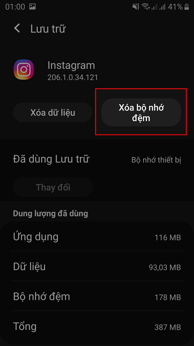 Sau đó chọn Xóa bộ nhớ đệm > Chọn OK Sau đó chọn Xóa bộ nhớ đệm > Chọn OK
