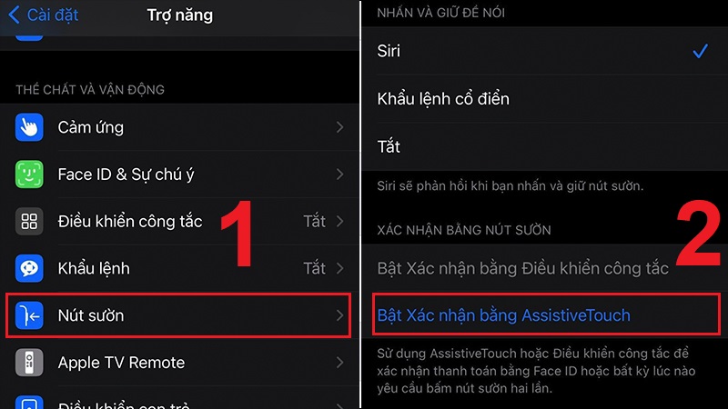 Chọn Bật Xác nhận AssistiveTouch