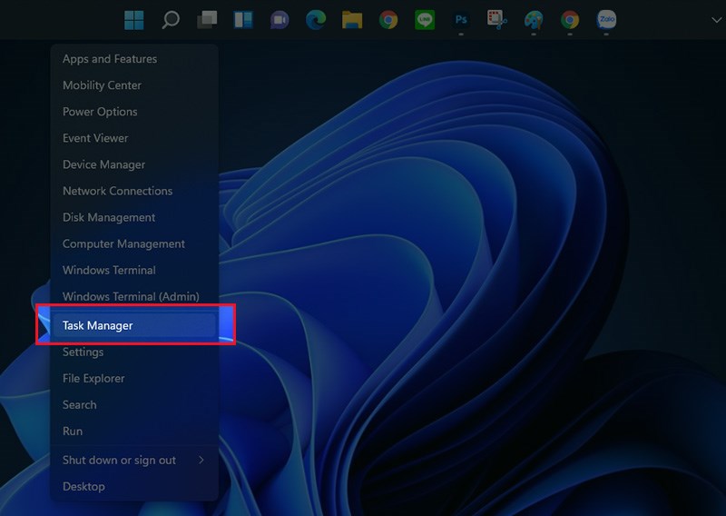 Chọn Task Manager